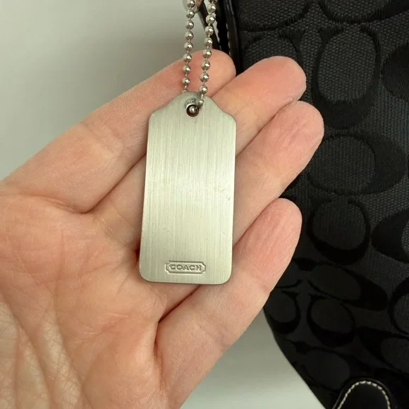 COACH #6076 Black Signature Jacquard Bucket Hobo Shoulder Bag EUC - Picture 3 of 16